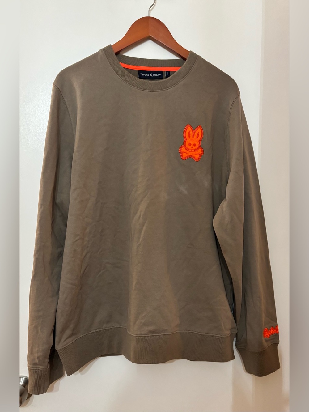 Psycho Bunny Men Long Sleeve Crewneck 100% Cotton Embroidered Sweatshirt Large
